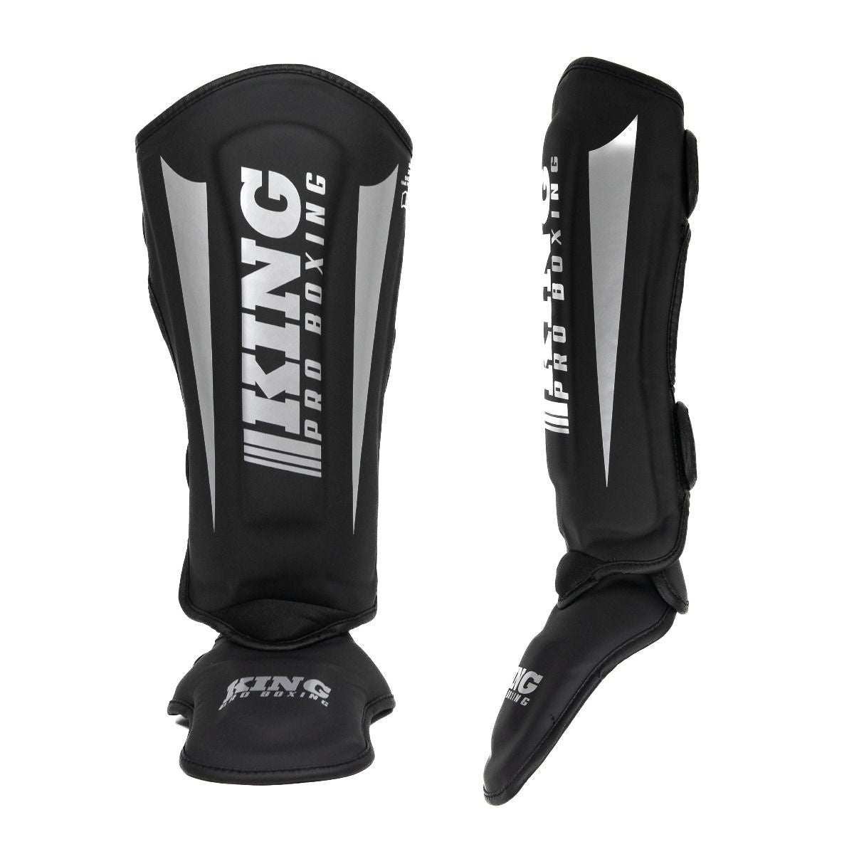 Protège-tibias avec pieds Boxe thai King noir