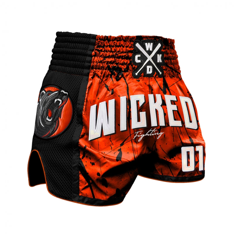 Short muay Thaï WickedOne BAD BEAR ORANGE