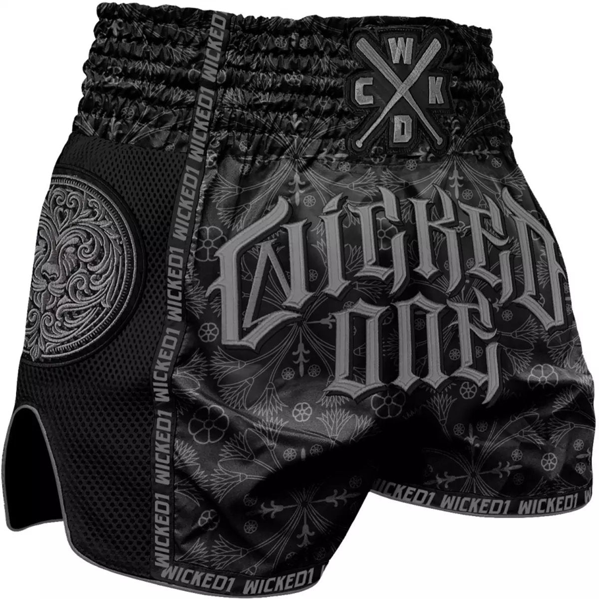 Short muay Thaï WickedOne Kingdom Noir - Gris