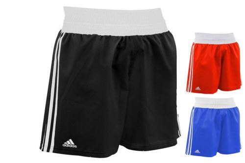 Short de Boxe Anglaise Adidas AIBA noir bleu ou rouge