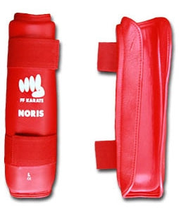 Protection tibias homologué FF Karate Noris rouge