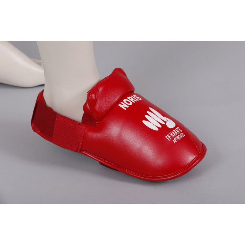 Protection pieds homologué FF Karate Noris rouge