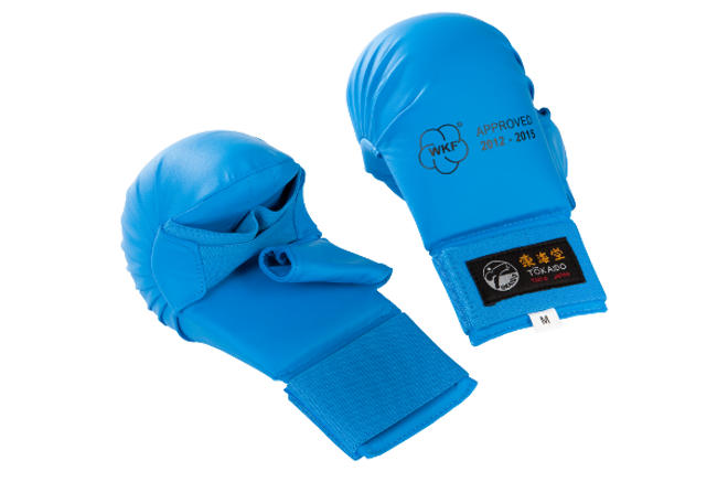 Mitaines de karaté Tokaido WKF avec pouce Bleu