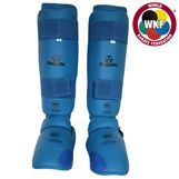 Protège-tibias et pieds amovible Karaté Hayashi WKF bleu