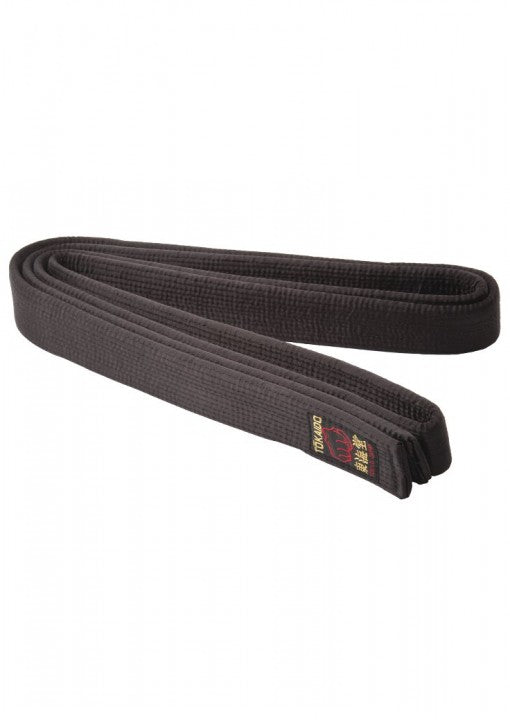 Ceinture de karaté Tokaido en satin made in japan noire