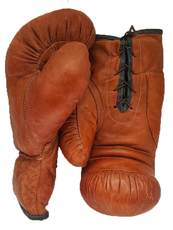 Gants boxe vintage collection cuir Camel