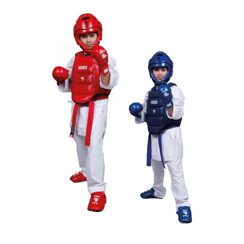 Plastron Karate FF Karate Noris reversible bleu rouge