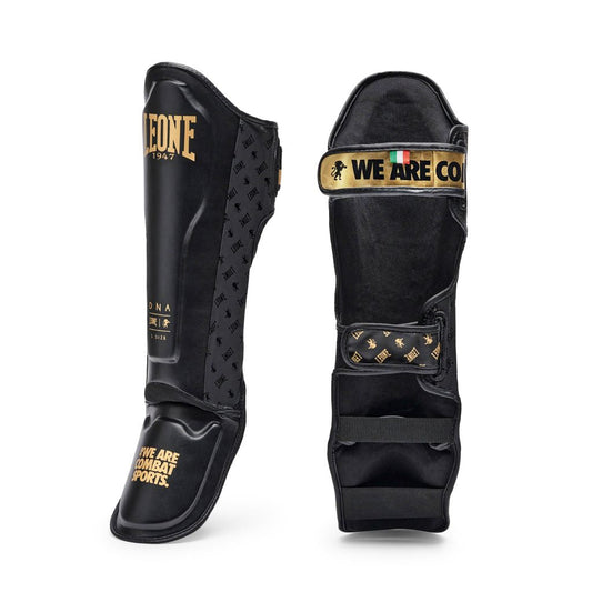 Protège-tibias avec pieds Boxe thai  Leone gold