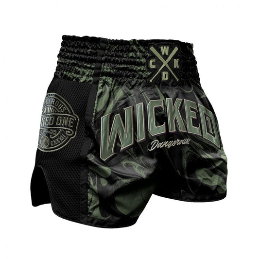 Short muay Thaï WickedOne DANGEROUS NOIR/KAKI