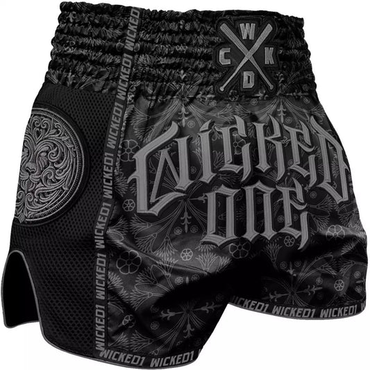 Short muay Thaï WickedOne Kingdom Noir - Gris
