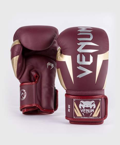 Gants de boxe Venum Elite - Rouge Bordeaux/Or