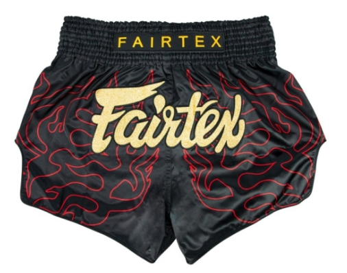 Short muay thai Fairtex noir/rouge tribal