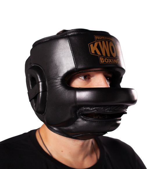 Casque de boxe avec barre Kwon noir