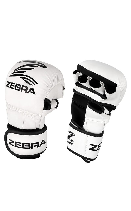 Gants MMA ZEBRA, PU Blanc
